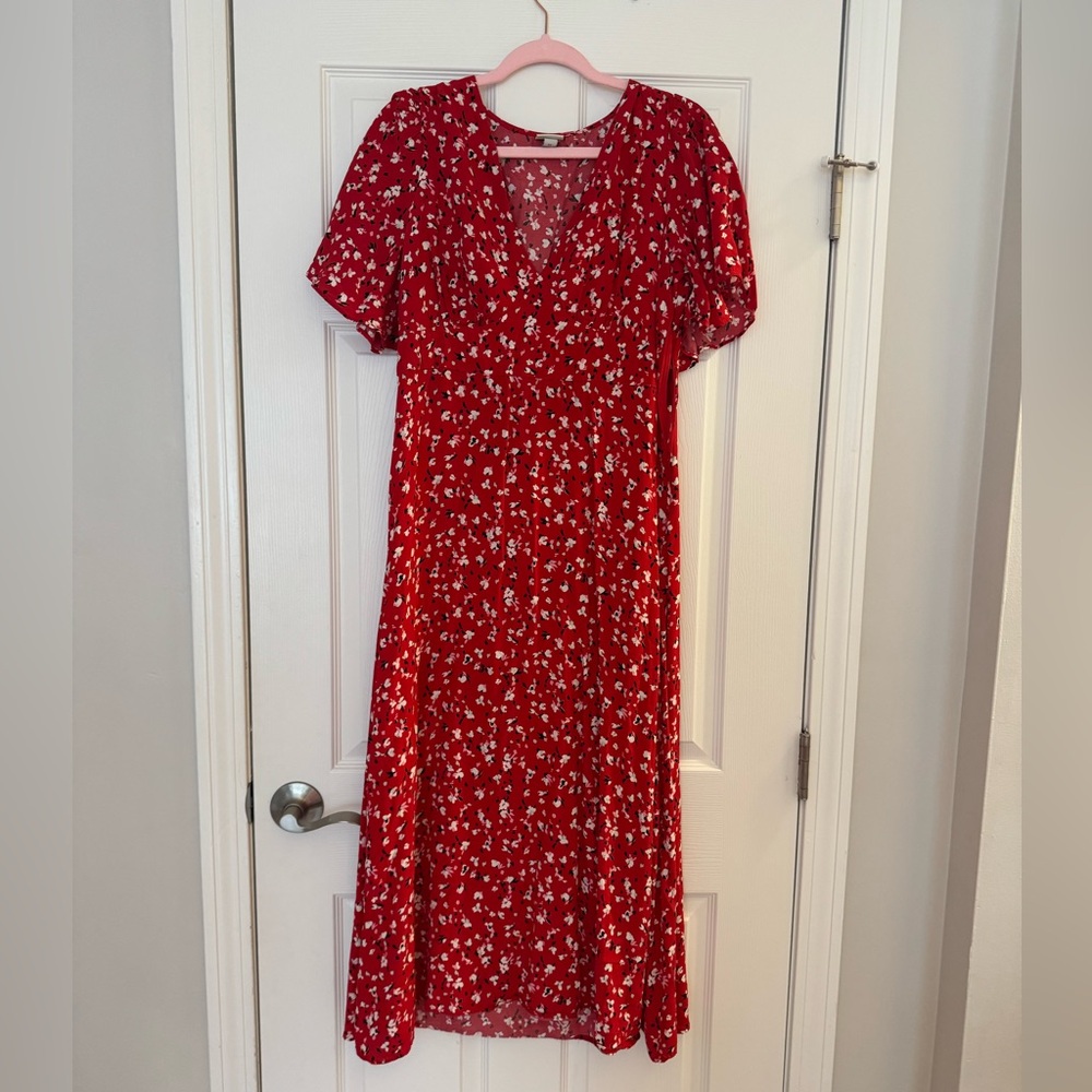 a new day Red and White Floral Maxi Dress